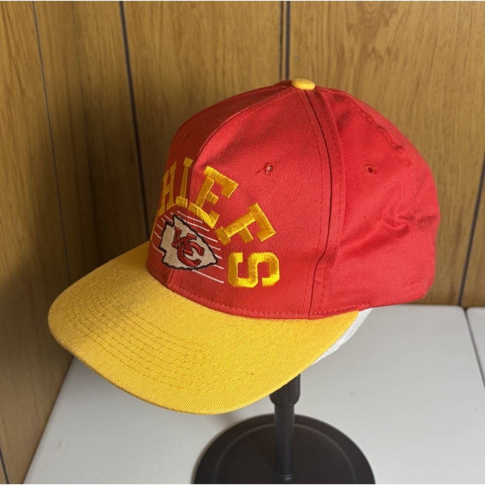Vintage 90s Kansas City Chiefs AJD Snapback Hat Red NFL - Picture 2 of 5